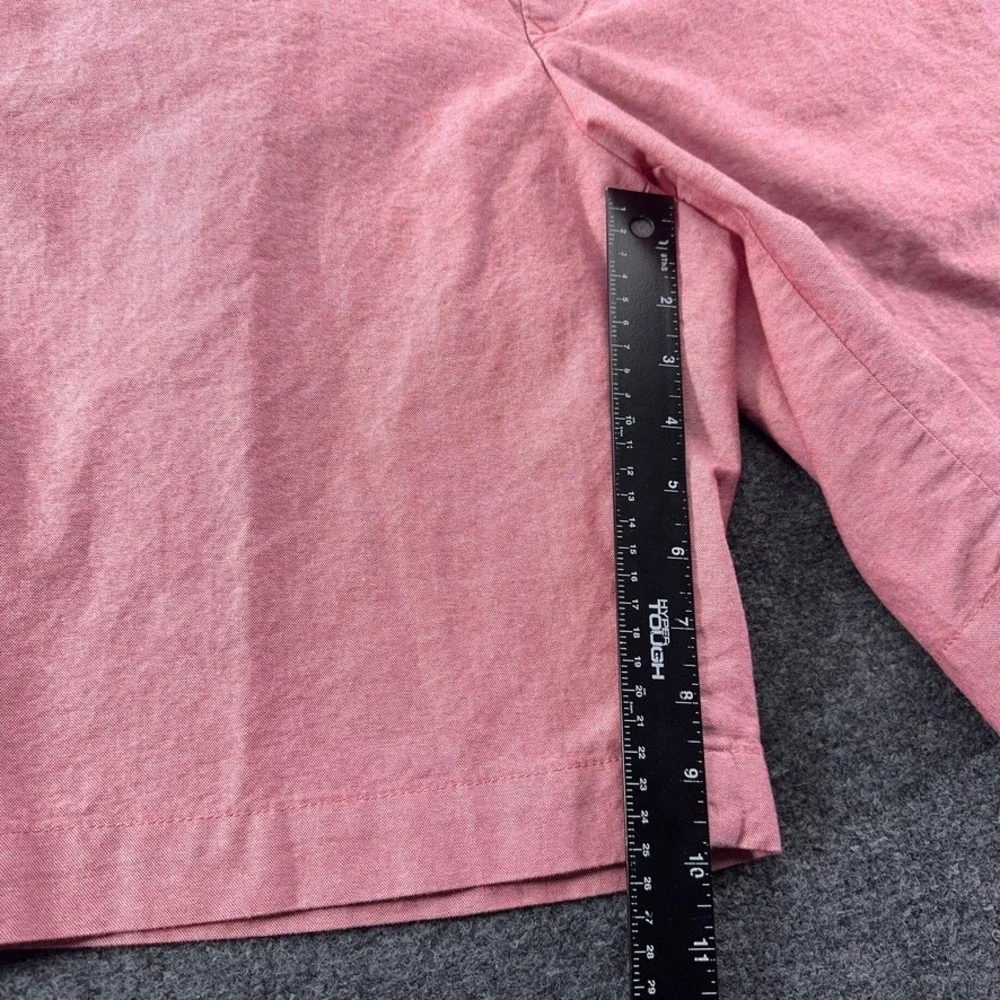 IZOD Saltwater Mens 32 Salmon Pink Oxford Cotton Flat Front Chino Shorts 10